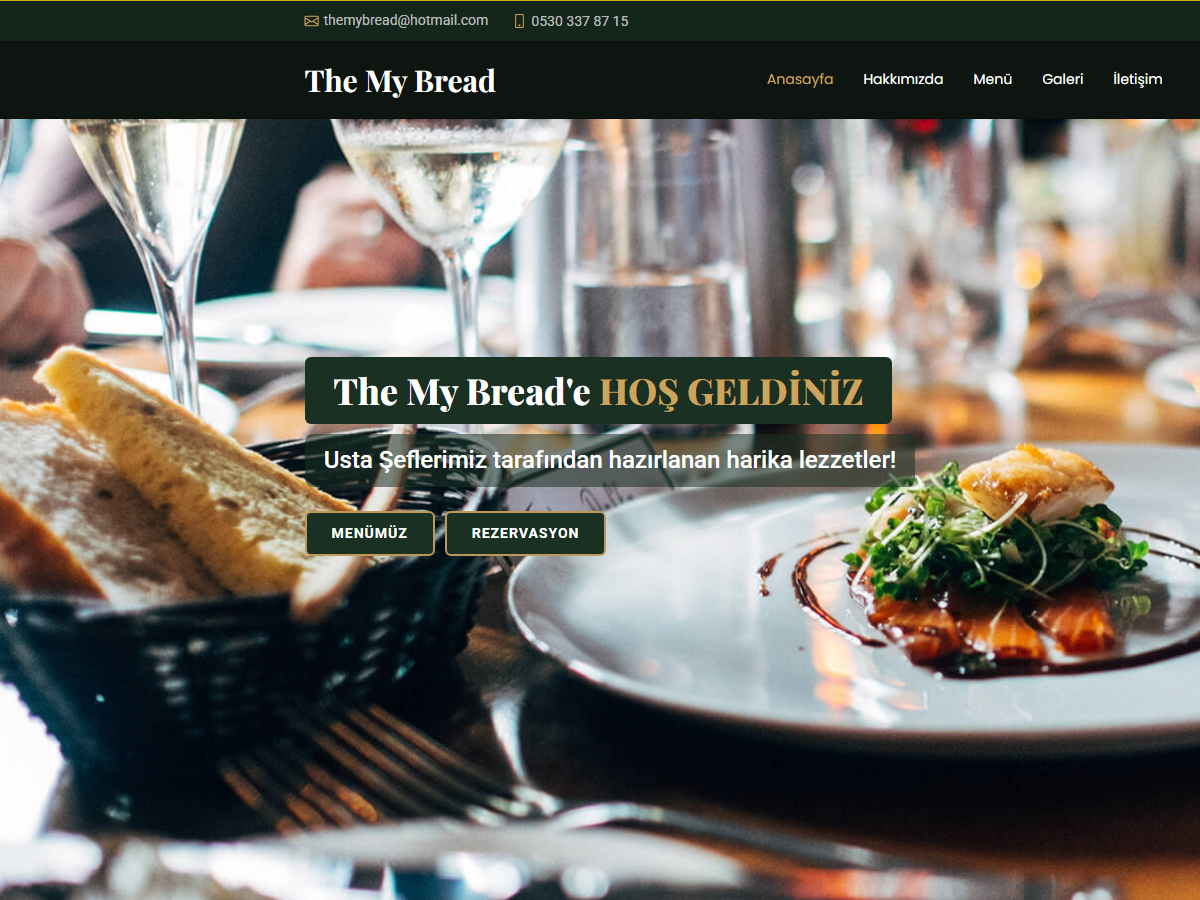 The My Bread Restoran Web Sitesi